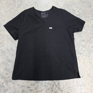FIGS Technical Collection Black Scrub Top Women's Size‎ XL V Neck